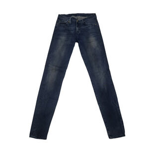 7 for all mankind skinny dark jeans, size 25